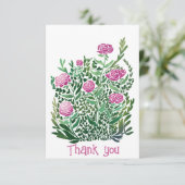 ノスタルジック抽象芸術フローラフラットサンキューカード サンキューカード (スタンド正面)