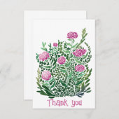 ノスタルジック抽象芸術フローラフラットサンキューカード サンキューカード (正面/裏面)