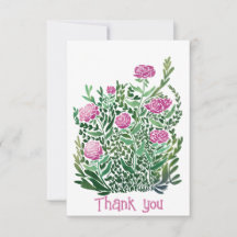 ノスタルジック抽象芸術フローラフラットサンキューカード