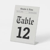 ノスタルジック新聞結婚式テーブル番号 台座サイン (正面)