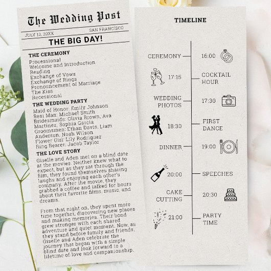 ノスタルジック新聞結婚式 プログラム
