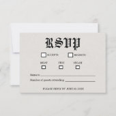 ノスタルジック新聞結婚式RSVPカード 出欠カード (正面)