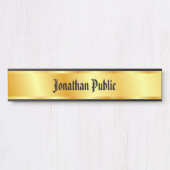 ノスタルジック書付きスクリプエレガントトフェイク金ゴールド サインプレート (正面)