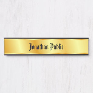 ノスタルジック書付きスクリプエレガントトフェイク金ゴールド サインプレート