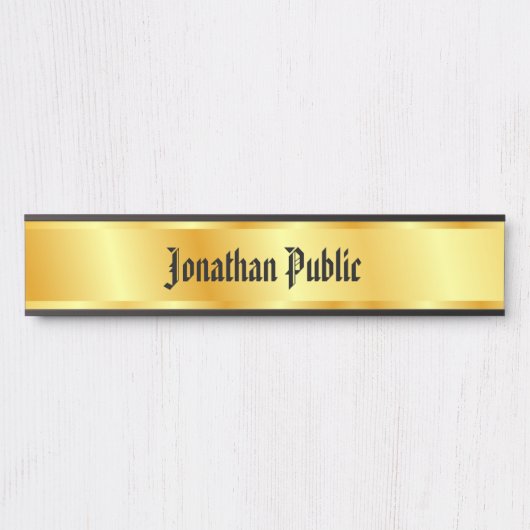 ノスタルジック書付きスクリプエレガントトフェイク金ゴールド サインプレート (正面)