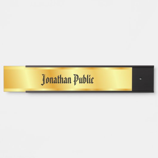 ノスタルジック書付きスクリプエレガントトフェイク金ゴールド サインプレート (正面)