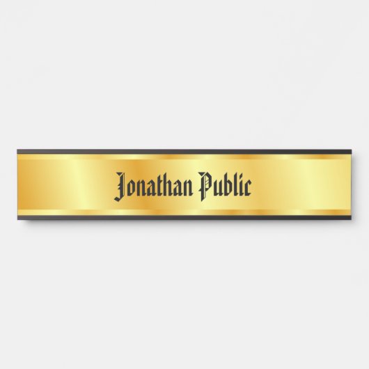 ノスタルジック書付きスクリプエレガントトフェイク金ゴールド サインプレート (正面)