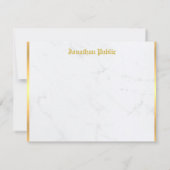 ノスタルジック書型型金ゴールドモノグラム大理石 ノートカード (裏面)