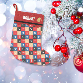 ノスタルジック理容師占領 |赤フェイクグリッター スモールクリスマスストッキング