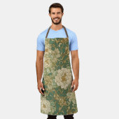 ノスタルジック花模様インヴィンテージハウス エプロン (着用した状態)