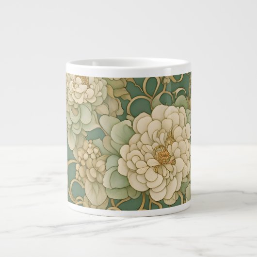 ノスタルジック花模様インヴィンテージハウス ジャンボコーヒーマグカップ (正面)