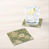 ノスタルジック花模様インヴィンテージハウス スクエアペーパーコースター (インサイチュ)