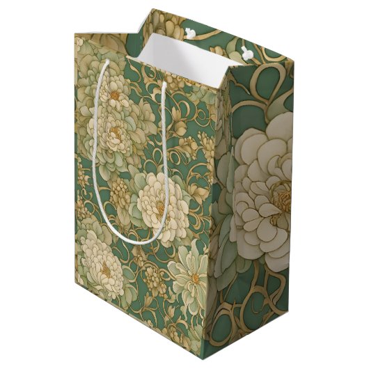 ノスタルジック花模様インヴィンテージハウス ミディアムペーパーバッグ (裏面アングル)