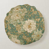 ノスタルジック花模様インヴィンテージハウス ラウンドクッション (裏面)
