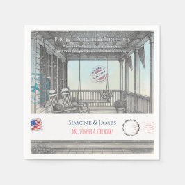 ノスタルジック アメリカーナ ポーチ 7月4日 デコレーション スタンダードカクテルナプキン