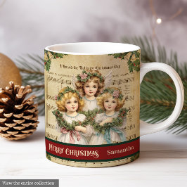 ノスタルジック クリスマスマグ ヴィンテージエンジェル メモリアルアート コーヒーマグカップ