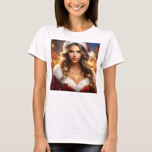 ノスタルジック クリスマス サンタガール Tシャツ (正面)