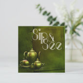 ノスタルジック フォレスト ティータイム シップ アンド シー ベビーシャワー 招待状 (スタンド正面)