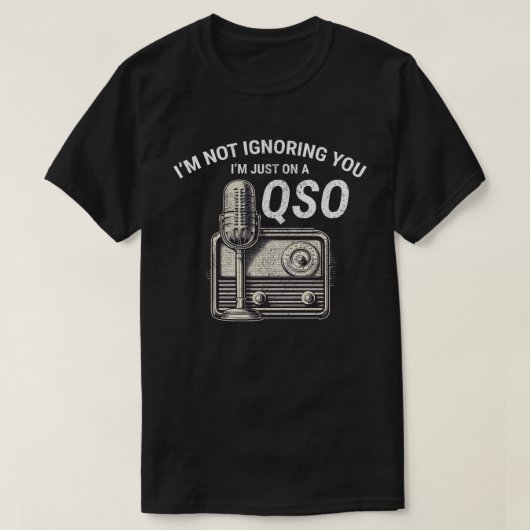 ノスタルジックQSOヴィンテージハム無線事業者クラシック Tシャツ (デザイン正面)