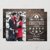 ノスタルジックWOODクリスマスグリーティングバーチカルフォト シーズンカード (正面/裏面)