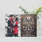 ノスタルジックWOODクリスマスグリーティングバーチカルフォト シーズンカード (スタンド正面)
