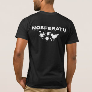 ノスフェラインスパイアトゥホワイトオンブラックこうもりタイポグラフィ Tシャツ