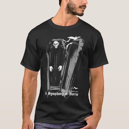 ノスフェラトゥホラークラシックホラー映画の交響曲 Tシャツ (正面)