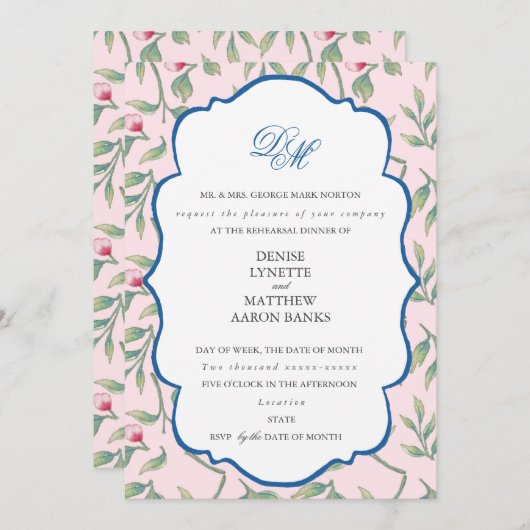 ノセガイピンクリハーサルディナー 招待状 (正面/裏面)