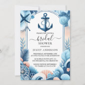 ノッもしトボートシップ海軍ブルー航海のブライダルシャワー 招待状 (正面)