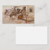 ノッキングなしで1909年 – チャールズ・マリオン・ラッセル 名刺 (正面/裏面)