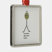 ノックのノック。 だれがそこにいますか。 それはボブではないです メタルオーナメント (右)