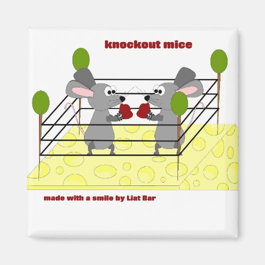 ノックアウトネズミ マグネット (正面)