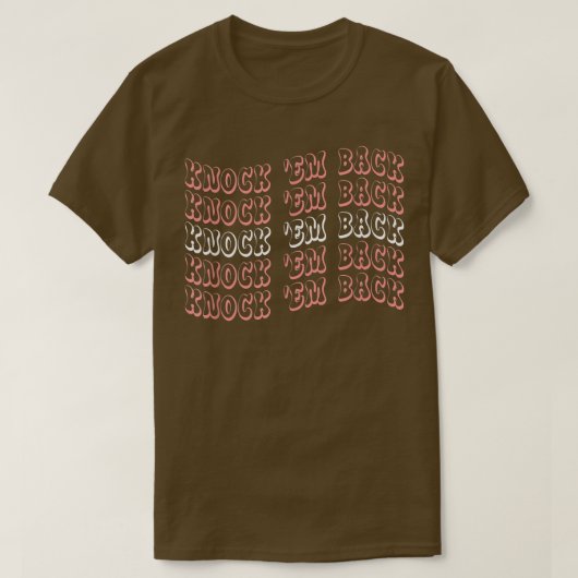 ノックエムバックカワイワレンおもしろいティー Tシャツ (デザイン正面)