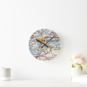 ノックスビルテネシーヴィンテージマップ ラウンド壁時計 (ホーム)