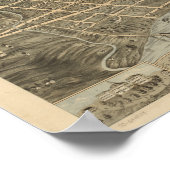 ノックスビルテネシー1871アンティークパノラママップ ポスター (角)