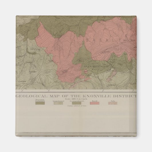 ノックスビル地区の地質図 マグネット (正面)