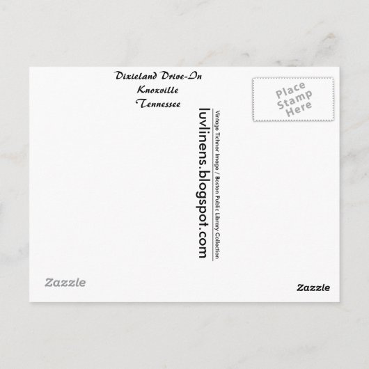 ノックスビル、ディキスランド・ドライブイン・テネシー ポストカード (裏面)
