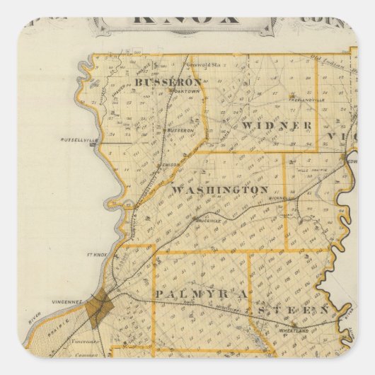 ノックス郡の地図 スクエアシール (正面)