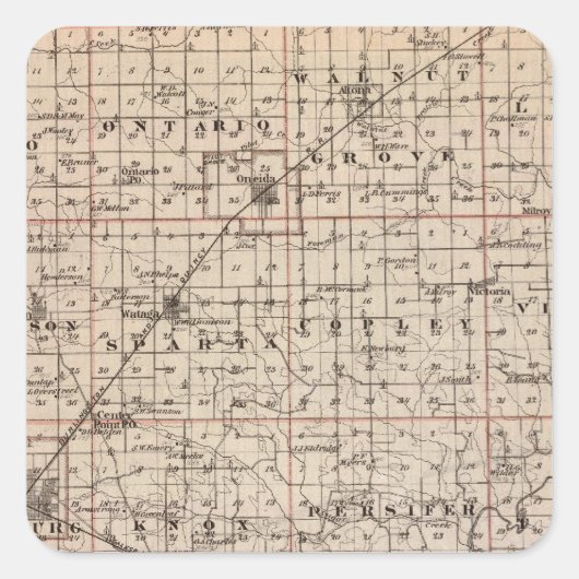 ノックス郡の地図 スクエアシール (正面)