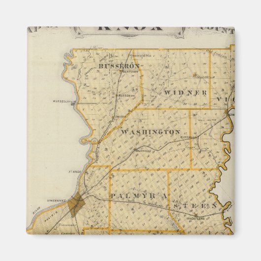 ノックス郡の地図 マグネット (正面)