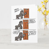 ノックノックゴリラ自身のステーキ誕生日 カード (黄色い花)