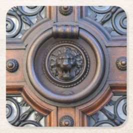 ノックノックノックライオンヘッドコースター スクエアペーパーコースター