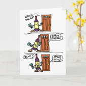 ノックノックワインノー祝誕生日 カード (黄色い花)