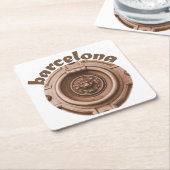 ノックノック – バルセロナオールドクォータードアノッカー スクエアペーパーコースター (アングル)