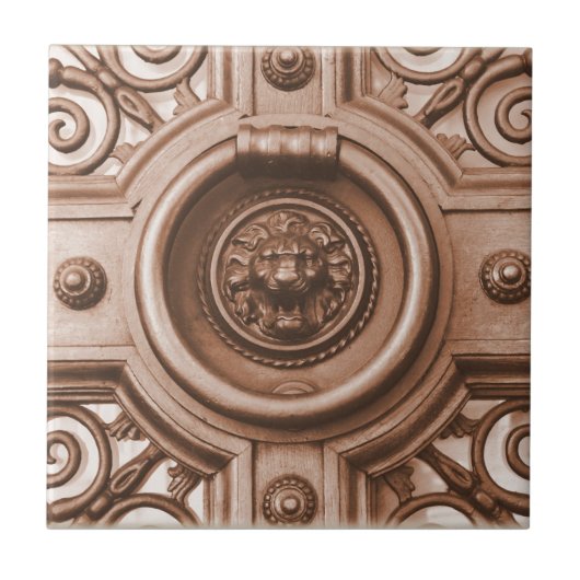 ノックノック - バルセロナ旧市街のドアノッカー タイル (正面)