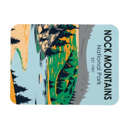 ノックマウンテンズナショナルパークオーストリアヴィンテージ マグネット (横)