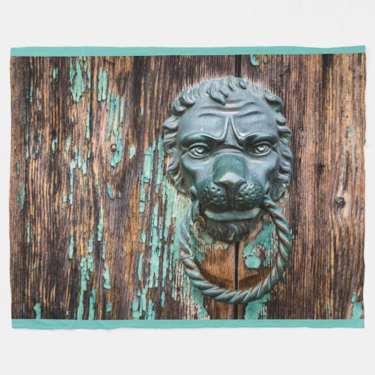 ノック天国のドア フリースブランケット (正面(横))