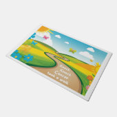 「ノック・ノック」アートDoormat ドアマット (アングル)