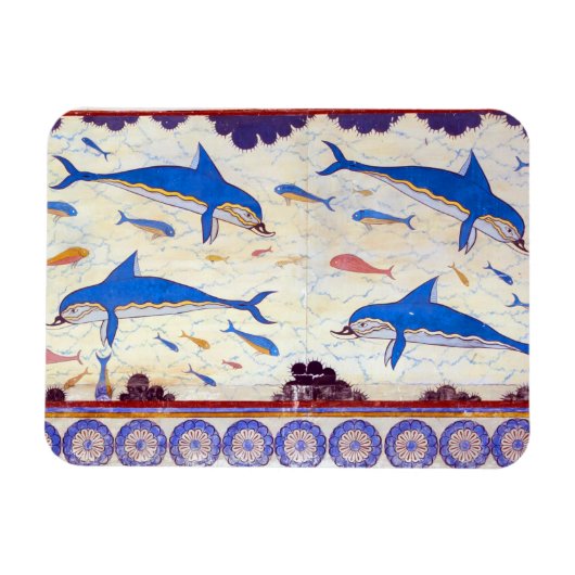 ノッソスのミノア宮から来たドルフィンフレスコ マグネット (横)