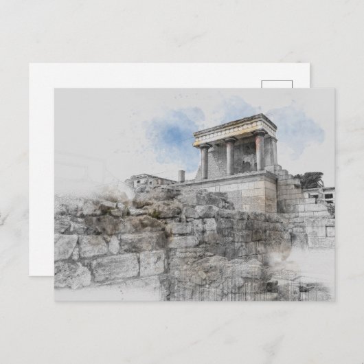 ノッソス宮殿はがき – Heraklion Crete Travel シーズンポストカード (正面/裏面)